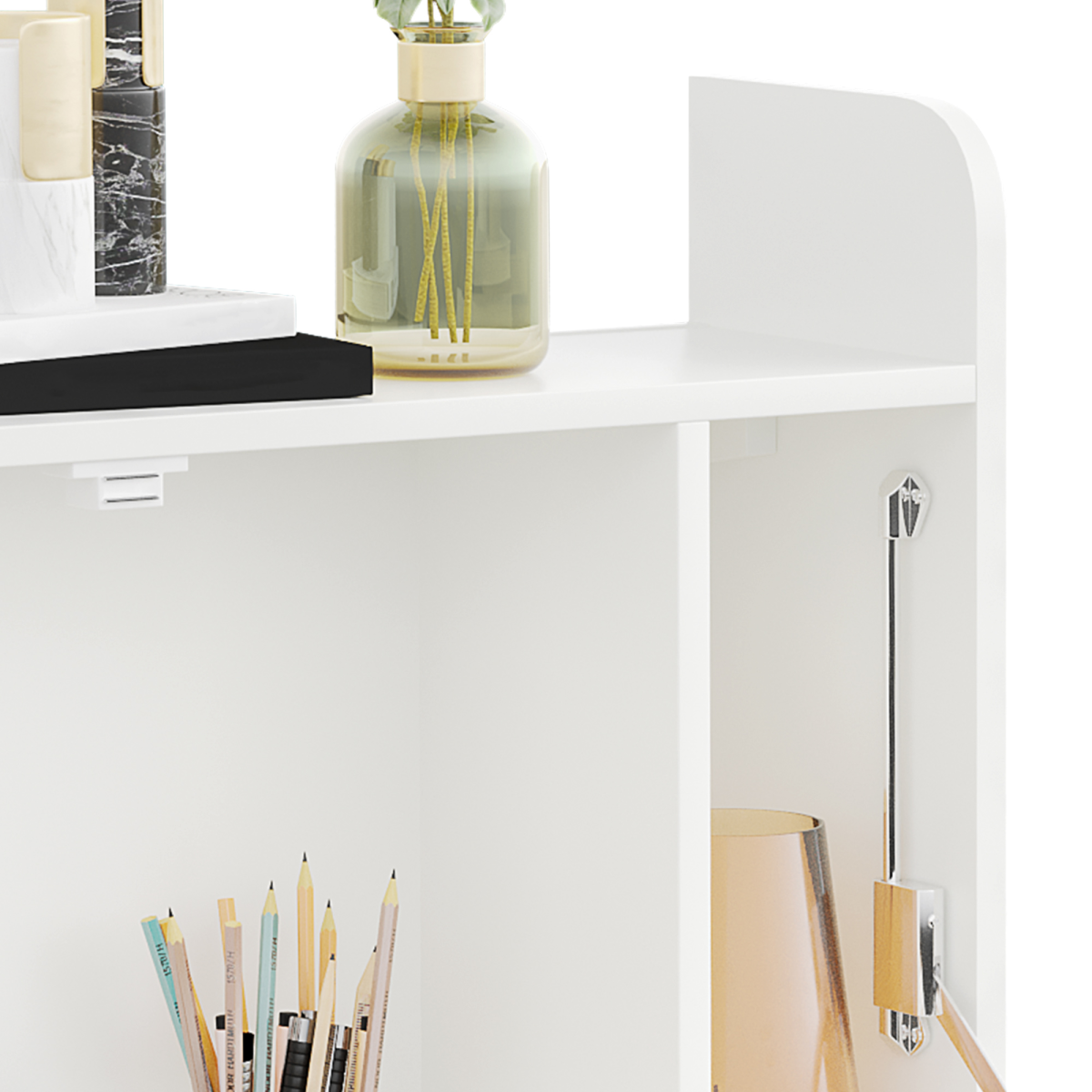 Wall Mounted Table Drop Leaf Floating Laptop Desk w/ Storage for Home Office