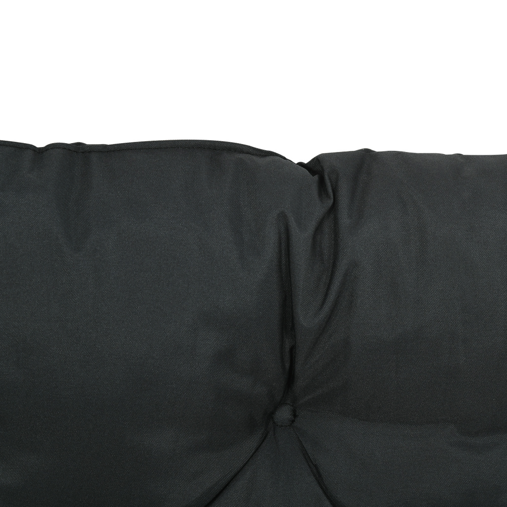 2 Seater Garden Bench Cushion Outdoor Seat Pad with Ties Black