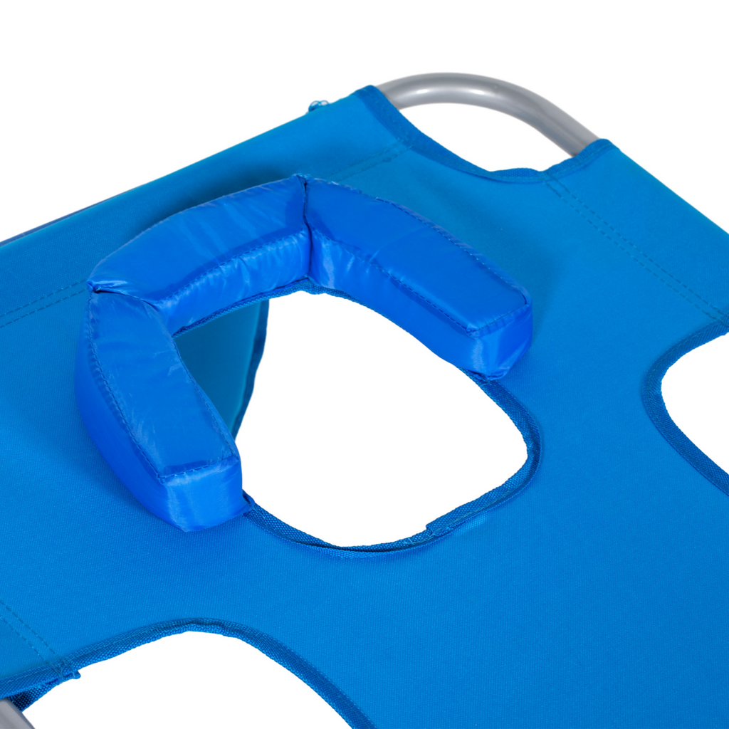 Beach Chaise Lounge Face Cavity Portable Sun Lounger, Reclining Adjust Blue