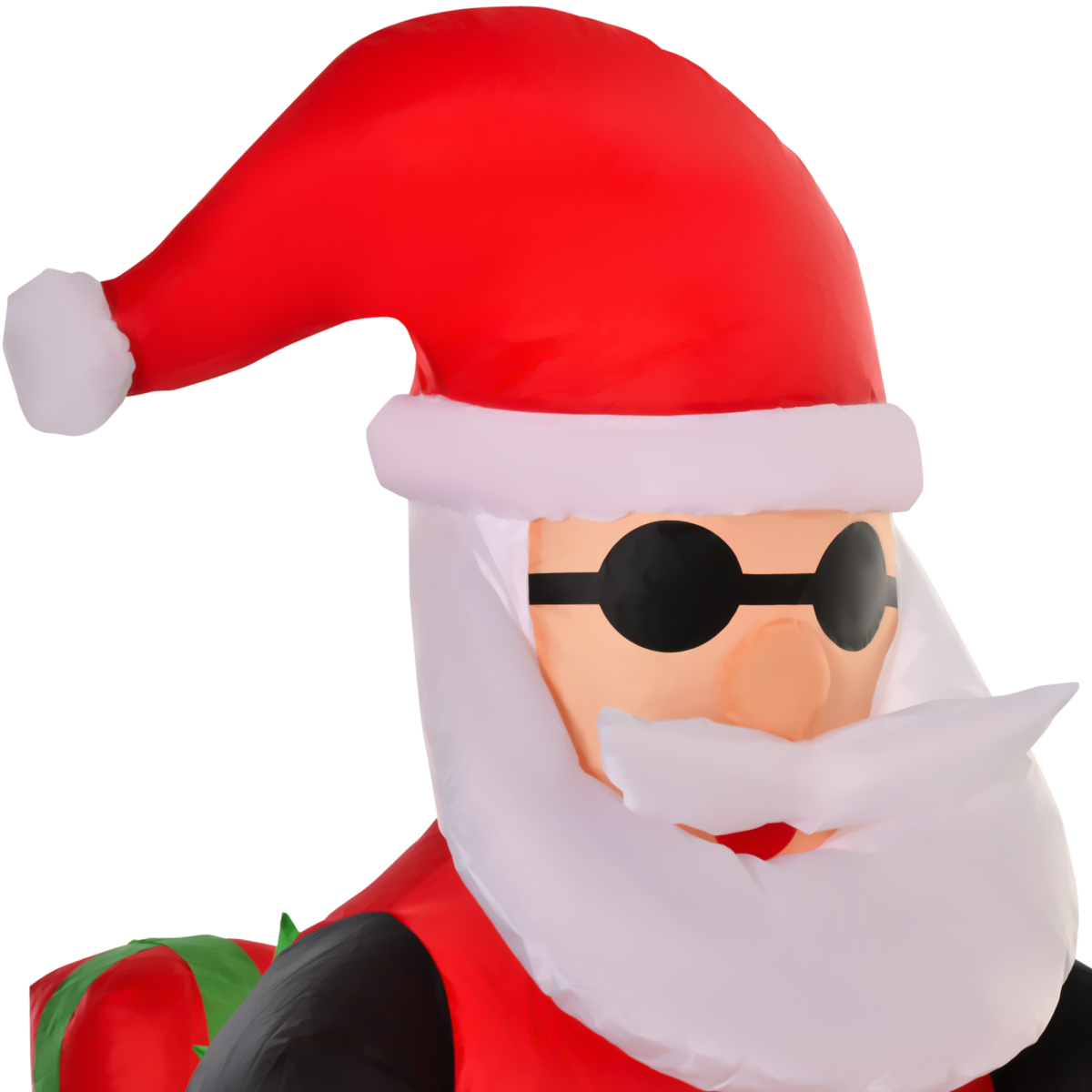 HOMCOM 5.5ft Light-Up Inflatable Santa Claus Riding a Bike Decoration for Lawn