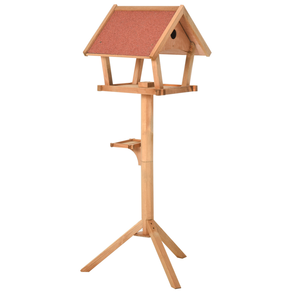 Wooden Bird Feeder Stand for Garden Pre-cut Weather Resistant 49 x 45 x 139cm