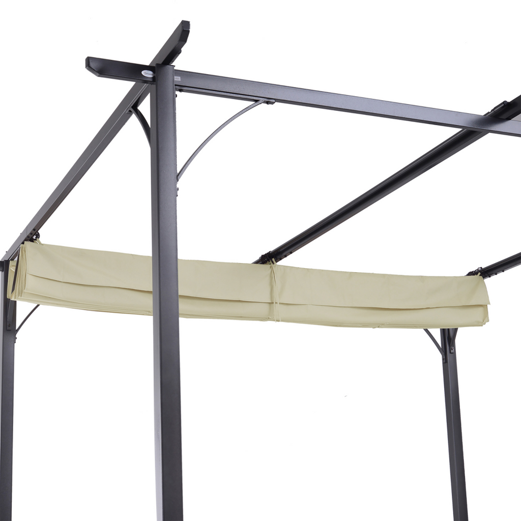 3x3m Outdoor Pergola Metal Gazebo Porch Awning Retractable Canopy Outsunny
