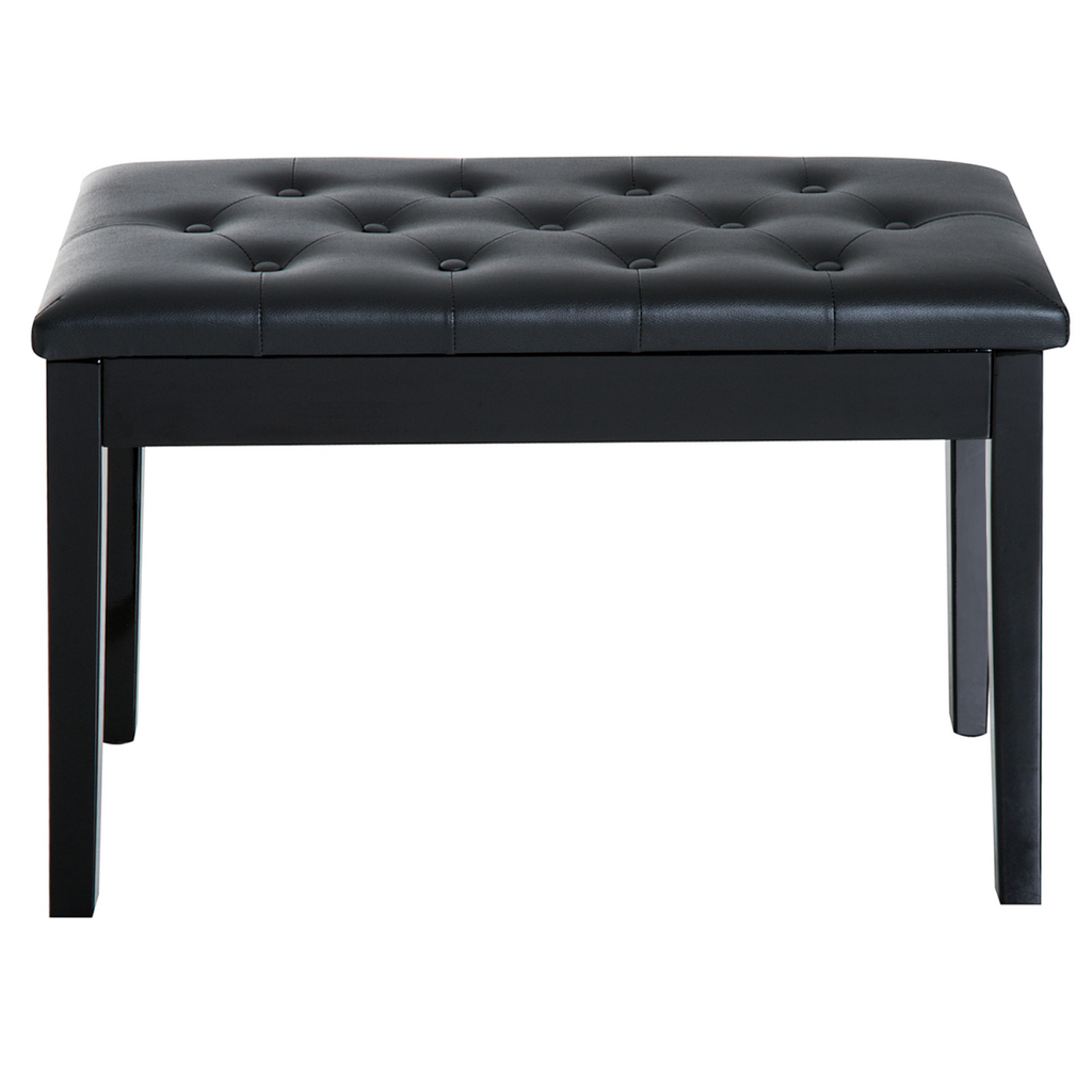 Classic Digital Keyboard Piano Bench Makeup Padded Seat Stool Solid Wood Black