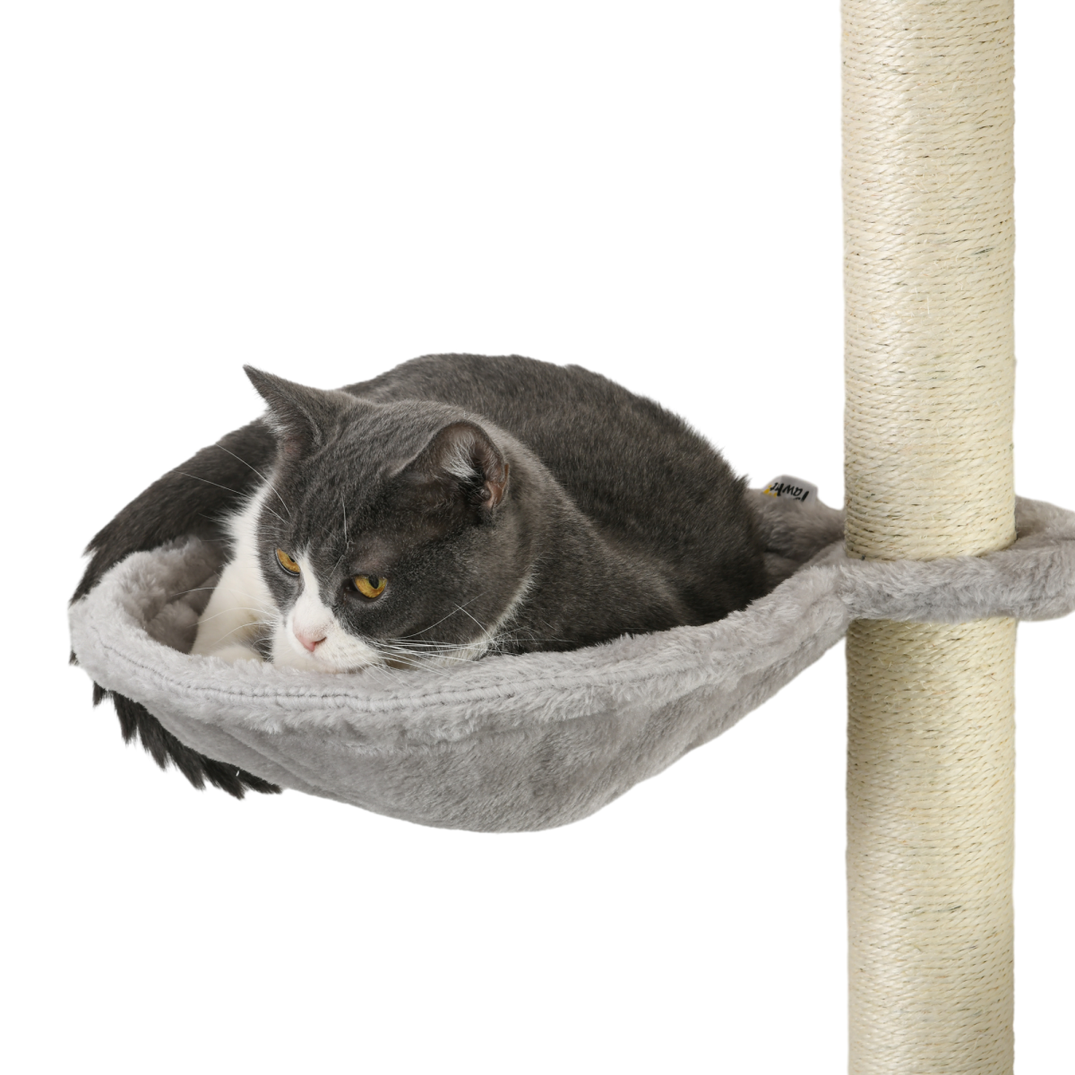 PawHut 4PCs Cat Wall Furniture with Hammock, Ladder, Platforms, Steps, Grey