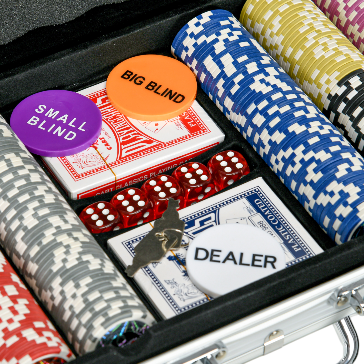 SPORTNOW 500-Piece Poker Chips Set with Mat, Aluminium Case, Two Decks of Cards