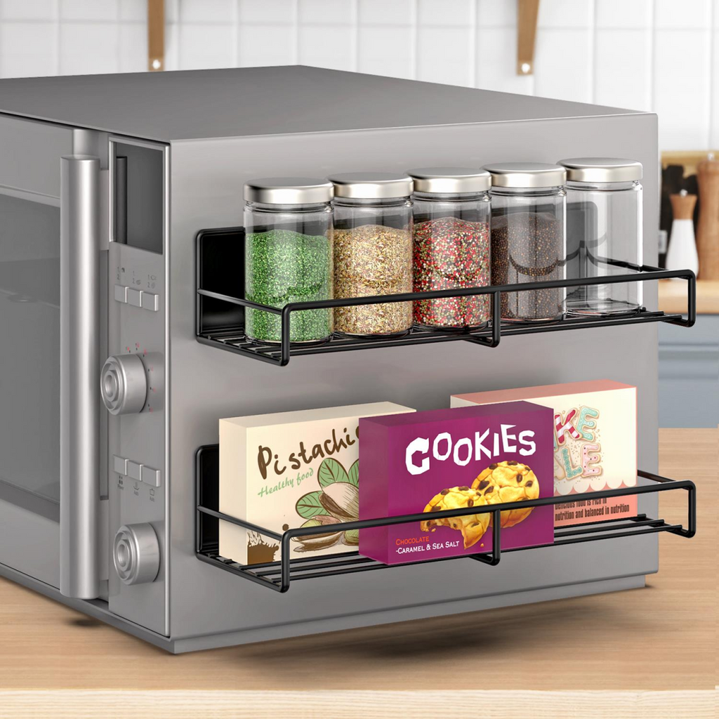Vinsani 4pc MAGNETIC SPICE RACK METAL SHELF