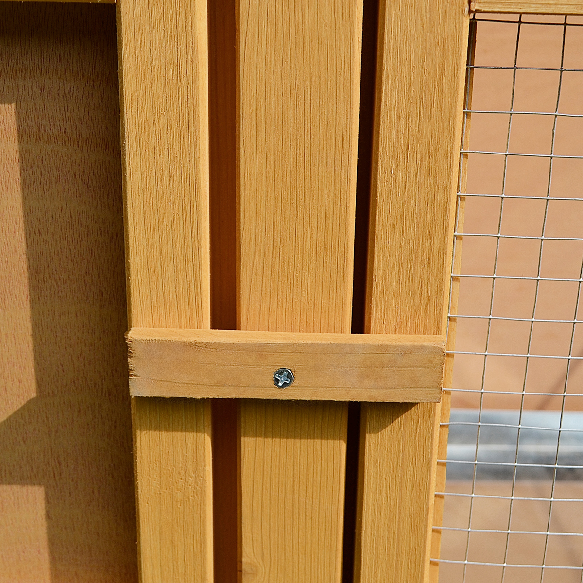 Wooden Rabbit Hutch Bunny Cage Outdoor Small Animal House w/ Hinged Top