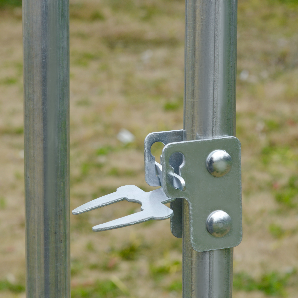Walk-In Chicken Run Galvanised Chicken Coop w/ Cover 2.8 x 3.8 x 2m Pawhut
