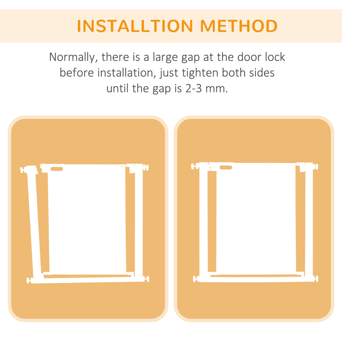 Pressure Fit Safety Gate for Stairs with Auto Close 75-82 cm - White PawHut