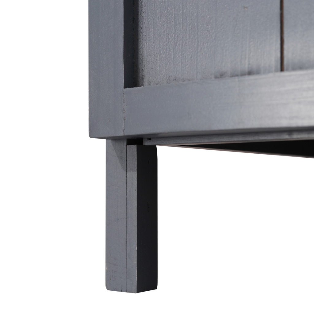 Garden Storage Cabinet, Potting Bench Table Galvanized Grey
