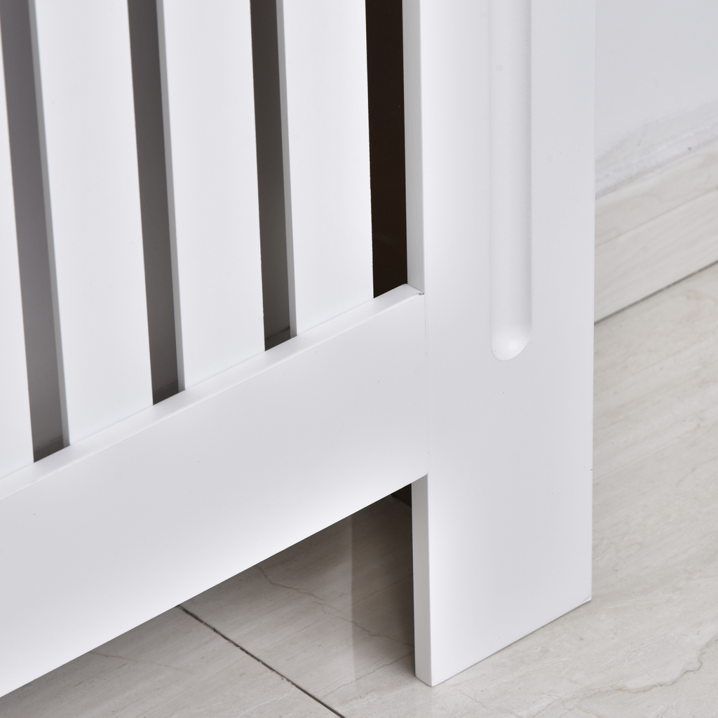 HOMCOM Radiator Cover Painted Slatted MDF Cabinet Lined Grill 152x19x81cm