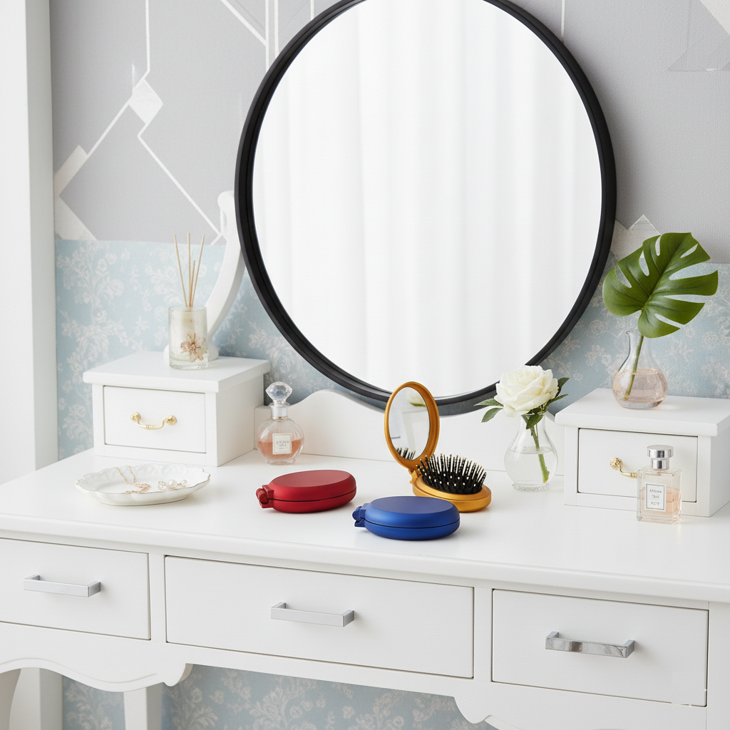 Mini Hair Brush with Mirror (set of 3)