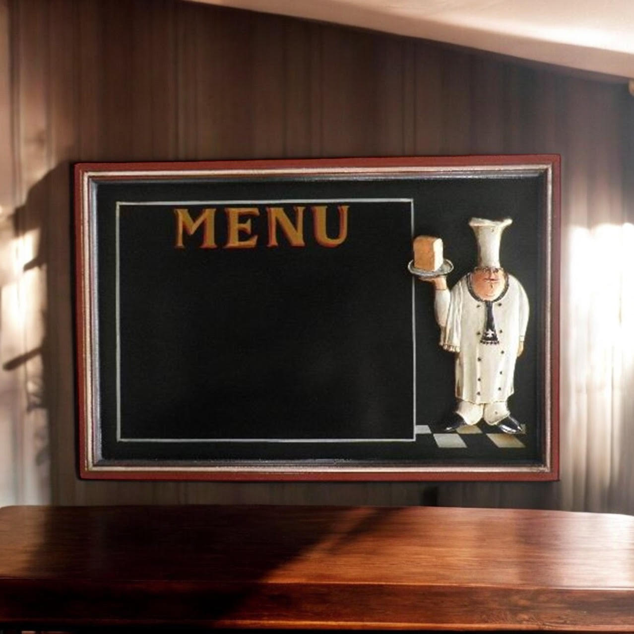 Wall-Mounted Chef Chalk Board Memo Menu