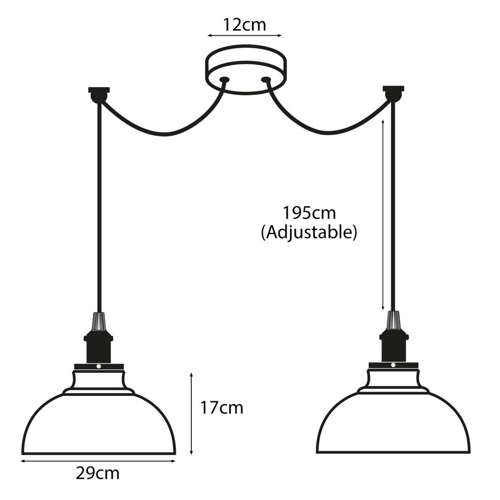 Burgundy Vintage 2 Way Ceiling Pendant Light Metal Industrial Style 29cm