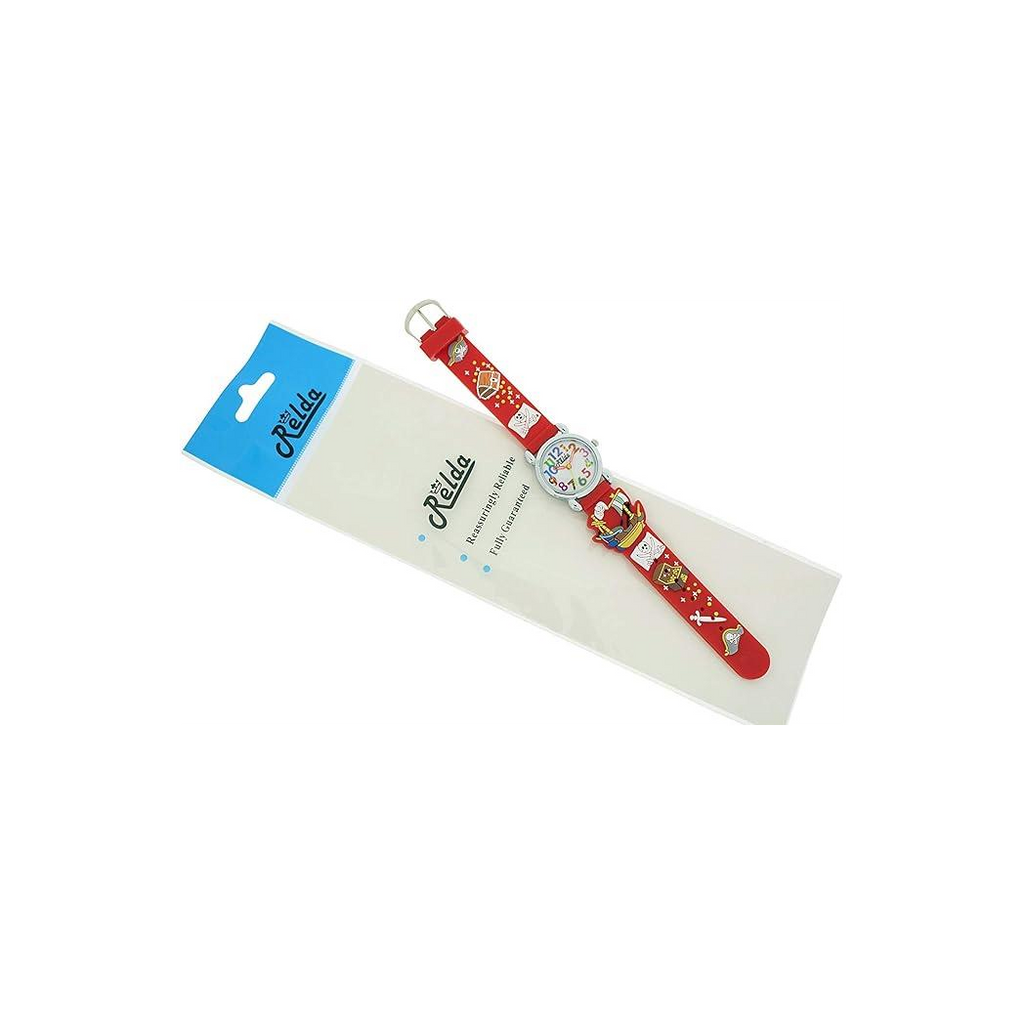Relda Children's Big Number Analog Pirates A'hoy Red Silicone Strap Girl's Watch REL104
