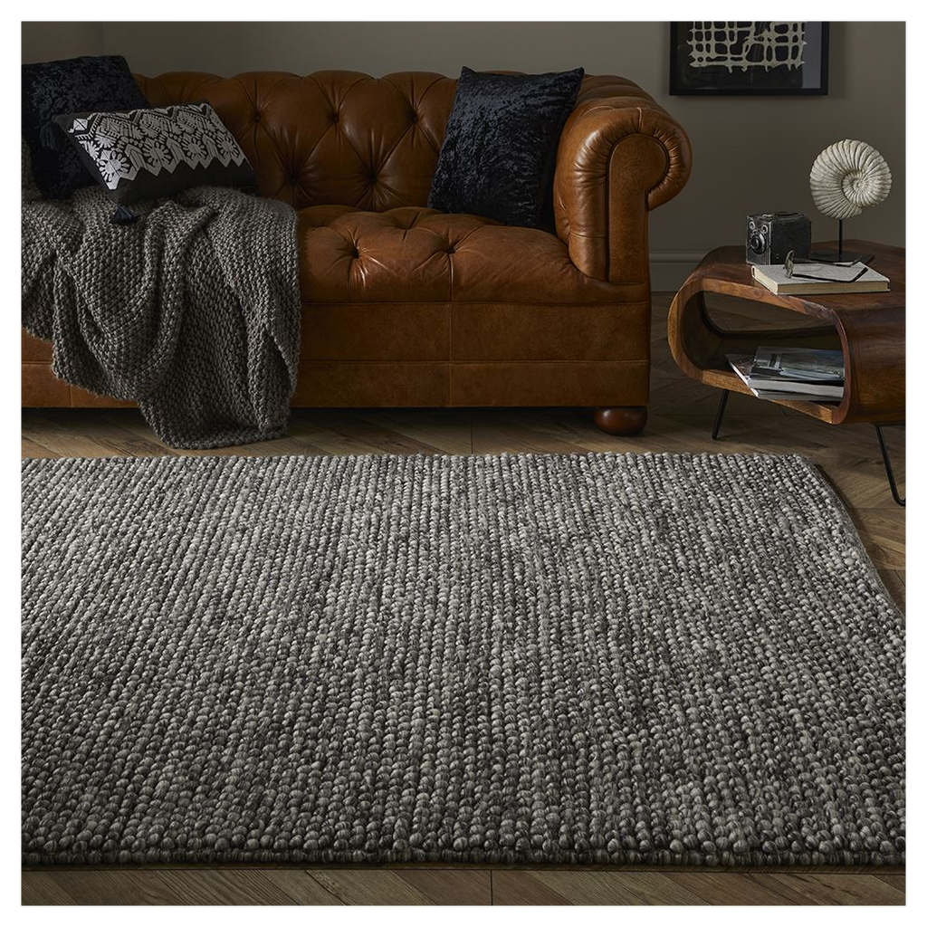 Delilah Wool Pebble 120x170cm Mottled Grey Rug