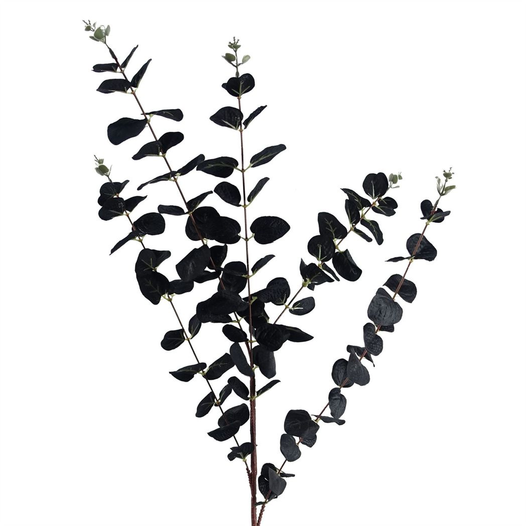 Pack of 6 x 80cm Black Eucalyptus Foliage Stem