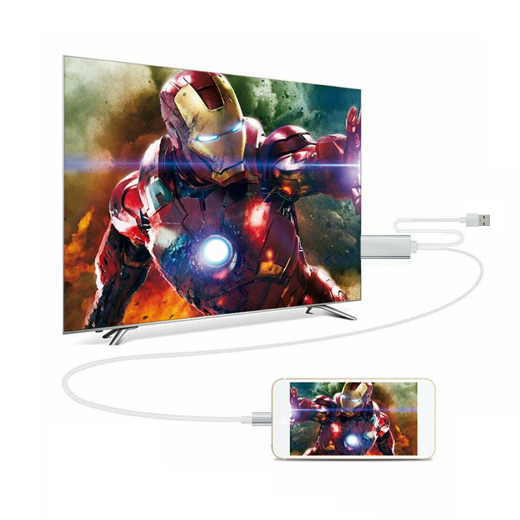 Aquarius Full HD Support HDMI Connector Cable for Phone/Pad Silver