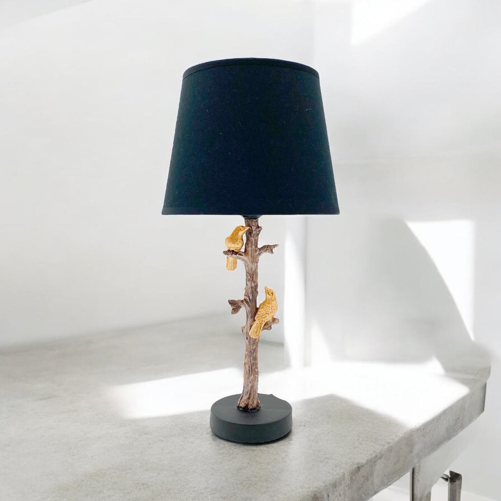AcaciaHome Parrot Table Lamp with Drum Shade (Table Lamp 44cm)