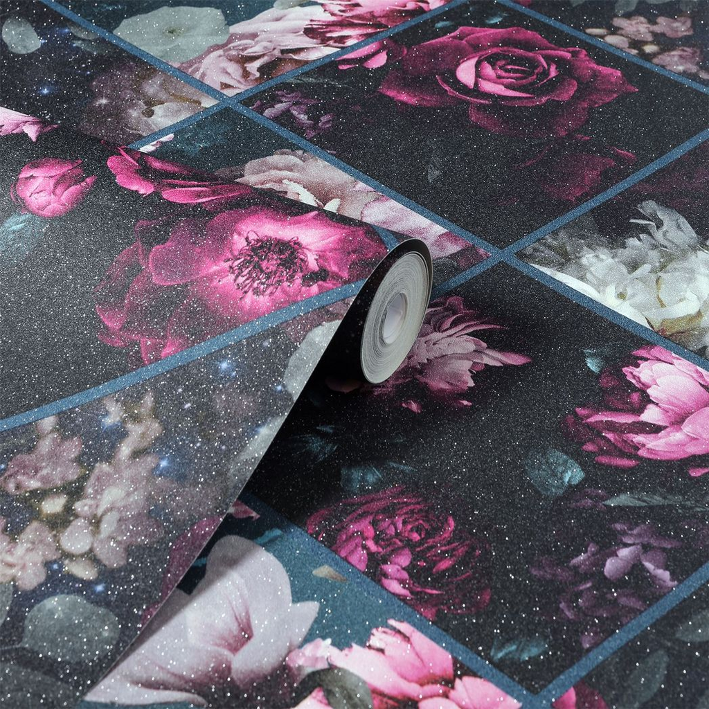 Floral Collage Plum & Teal sw12