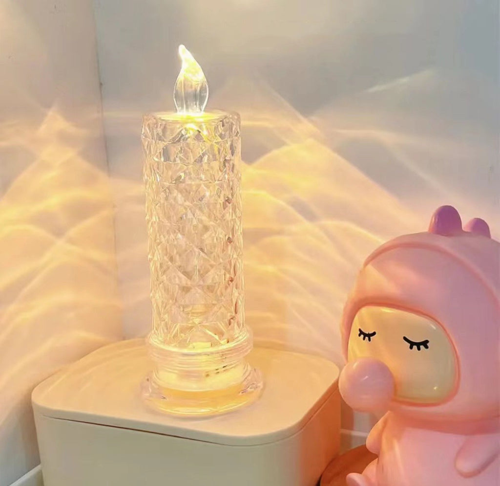 Clear LED Candle with Reflection ? Set of 3