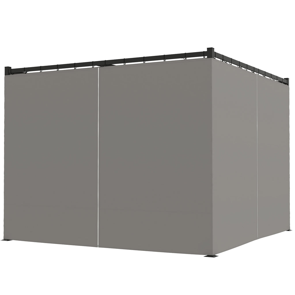 Outsunny 3 x 3(m) Pergola with Retractable Roof and Curtains, Light Grey