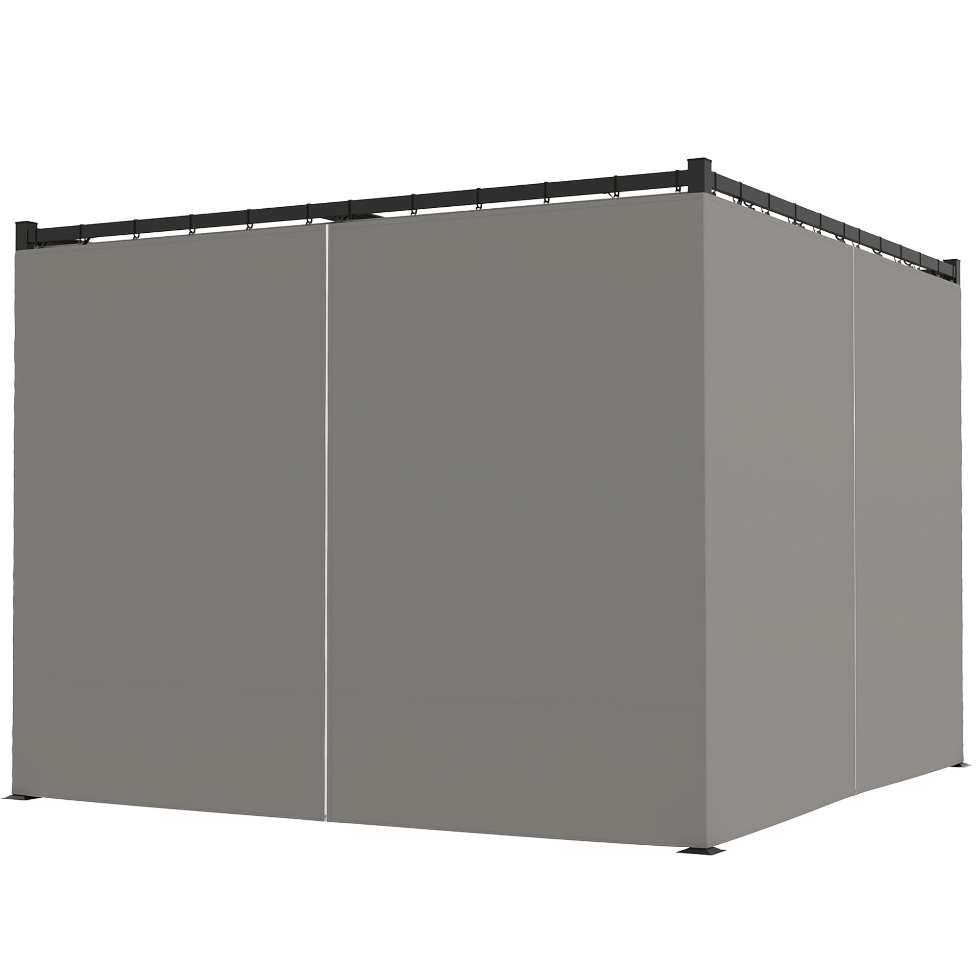 Outsunny 3 x 3(m) Pergola with Retractable Roof and Curtains, Light Grey