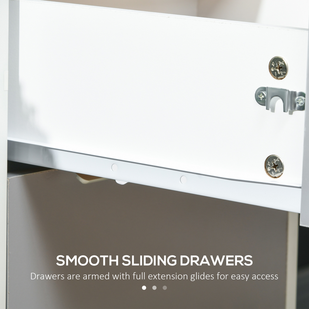 3-Drawer Locking File Cabinet Mobile Chest of Drawers Side Table Wheels