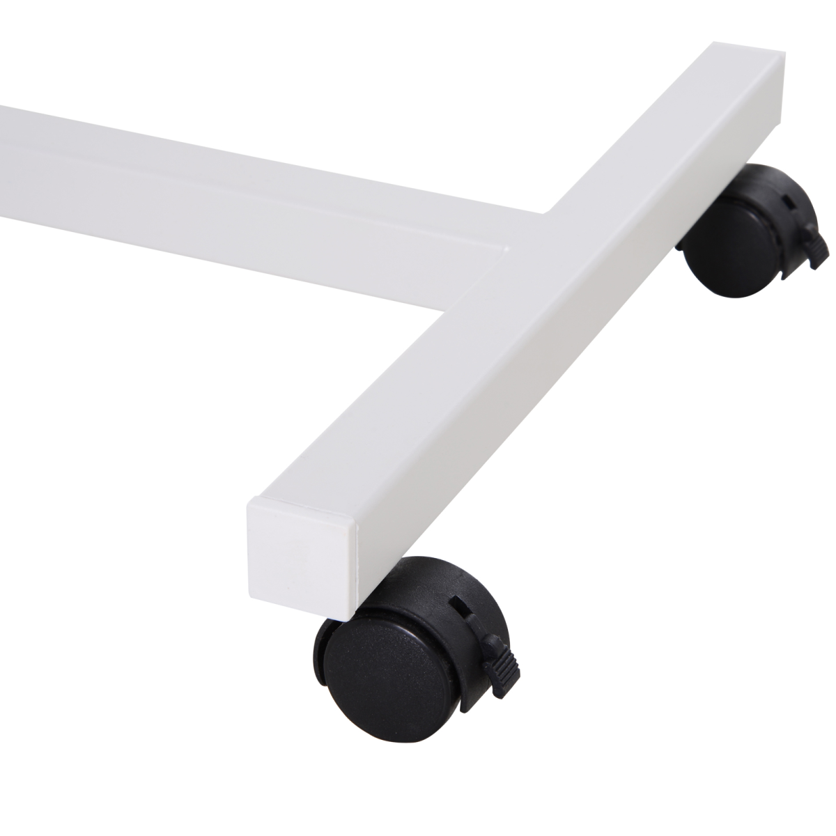 Multipurpose Overbed Chair Table Sofa Side Stand Height Adjustable White/Brown