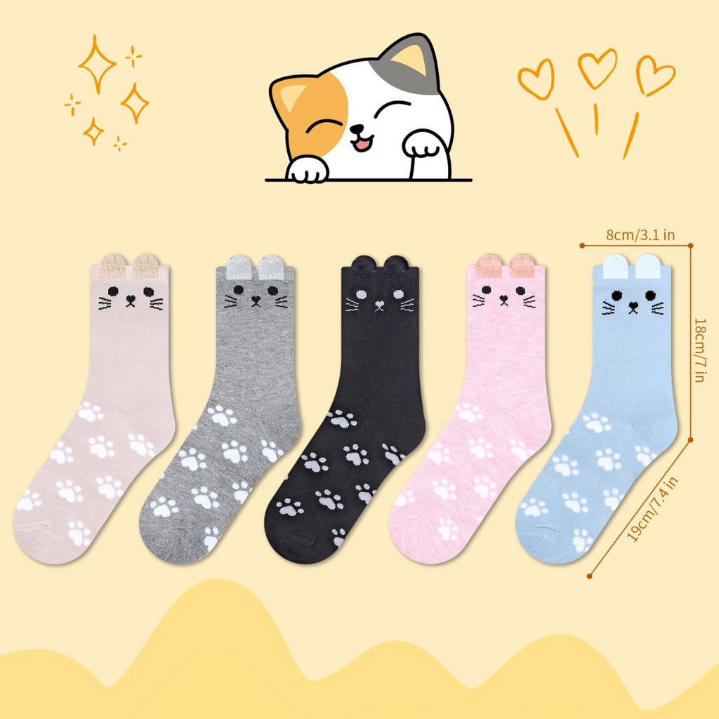 Vinsani CAT SOCKS 5pk