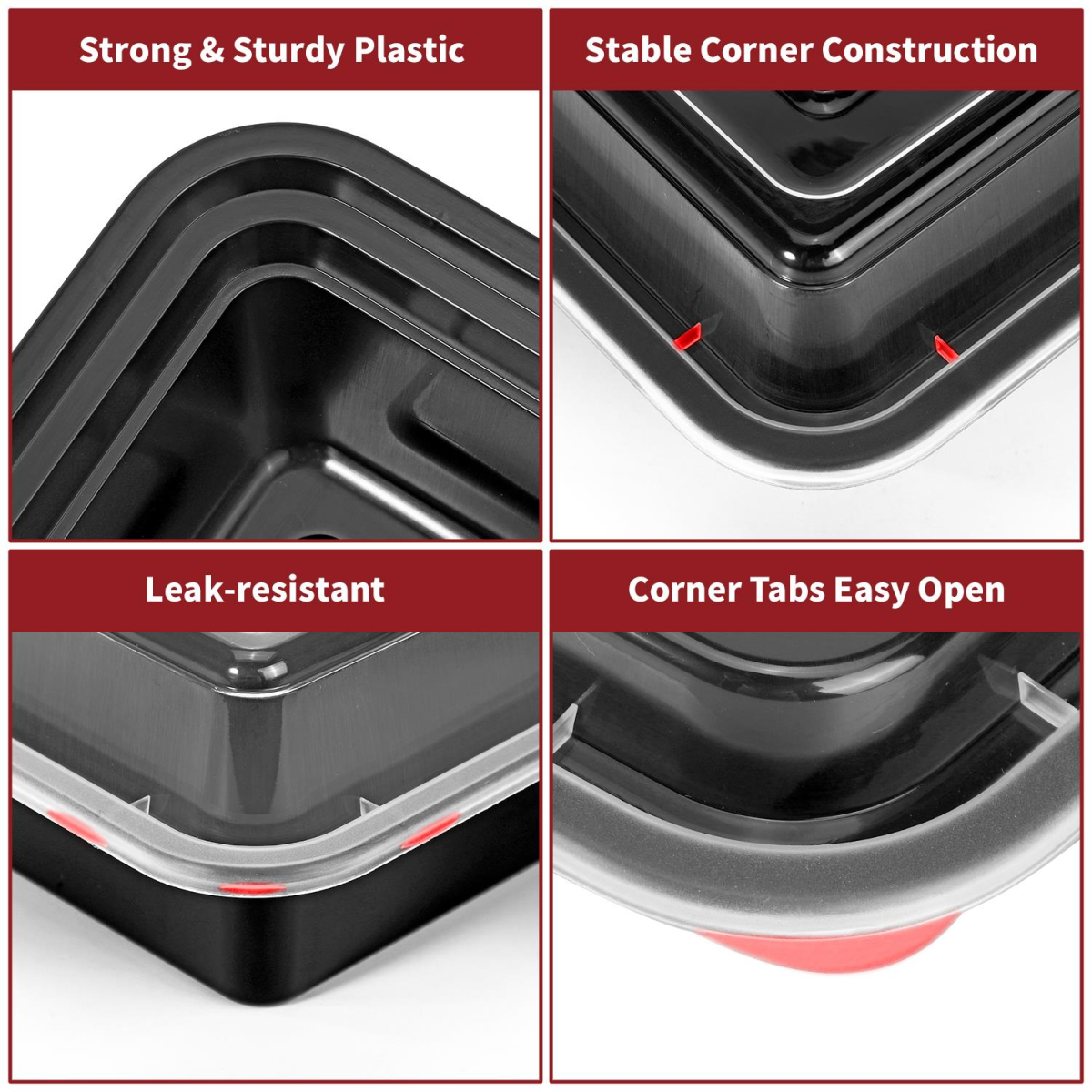 Vinsani 30pk 2 COMPARTMENTS MEAL PREP CONTAINERS