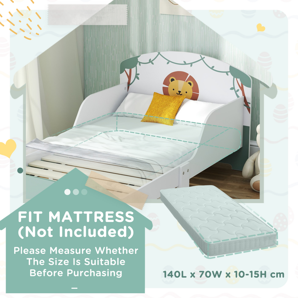AIYAPLAY Toddler Bed, Lion-Themed Kids Bed Frame with Storage