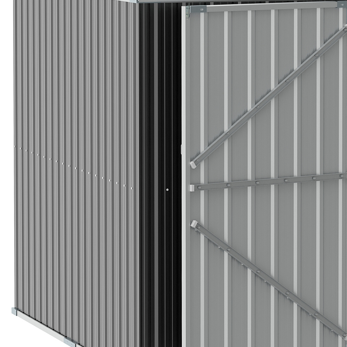 Outdoor Garden Storage Shed Steel Tool Storage Box for Backyard Grey Outsunny