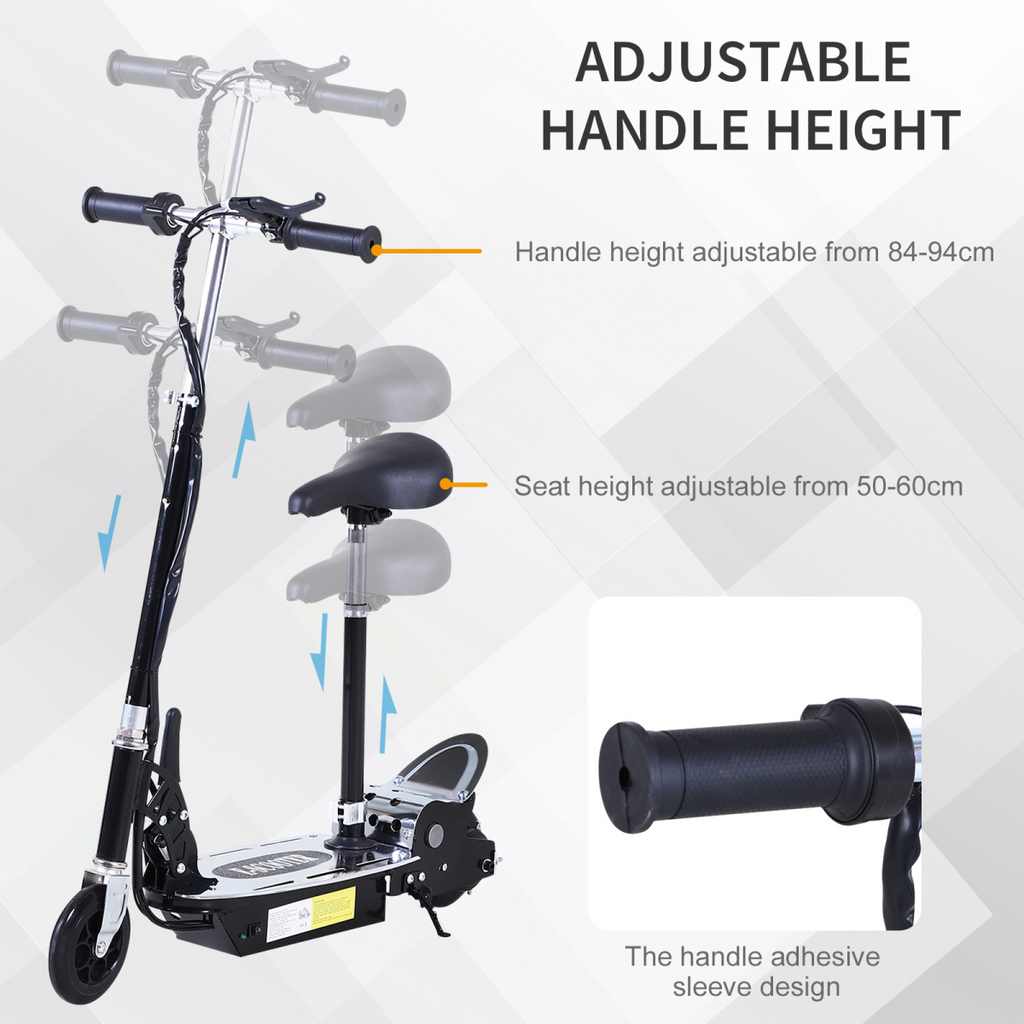HOMCOM Teen Foldable Electric Scooters Electric Battery 120W with Brake Kickstand