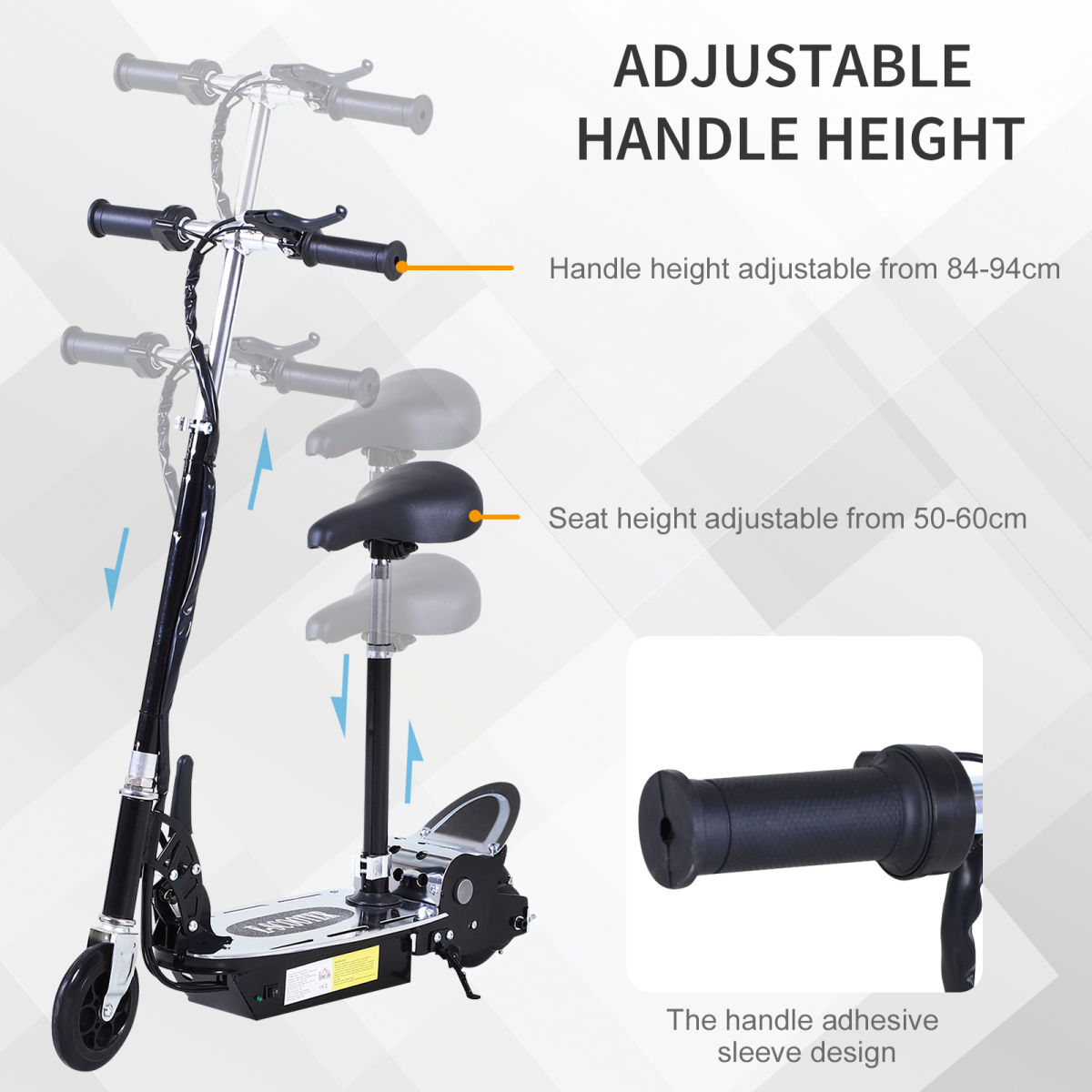 HOMCOM Teen Foldable Electric Scooters Electric Battery 120W with Brake Kickstand
