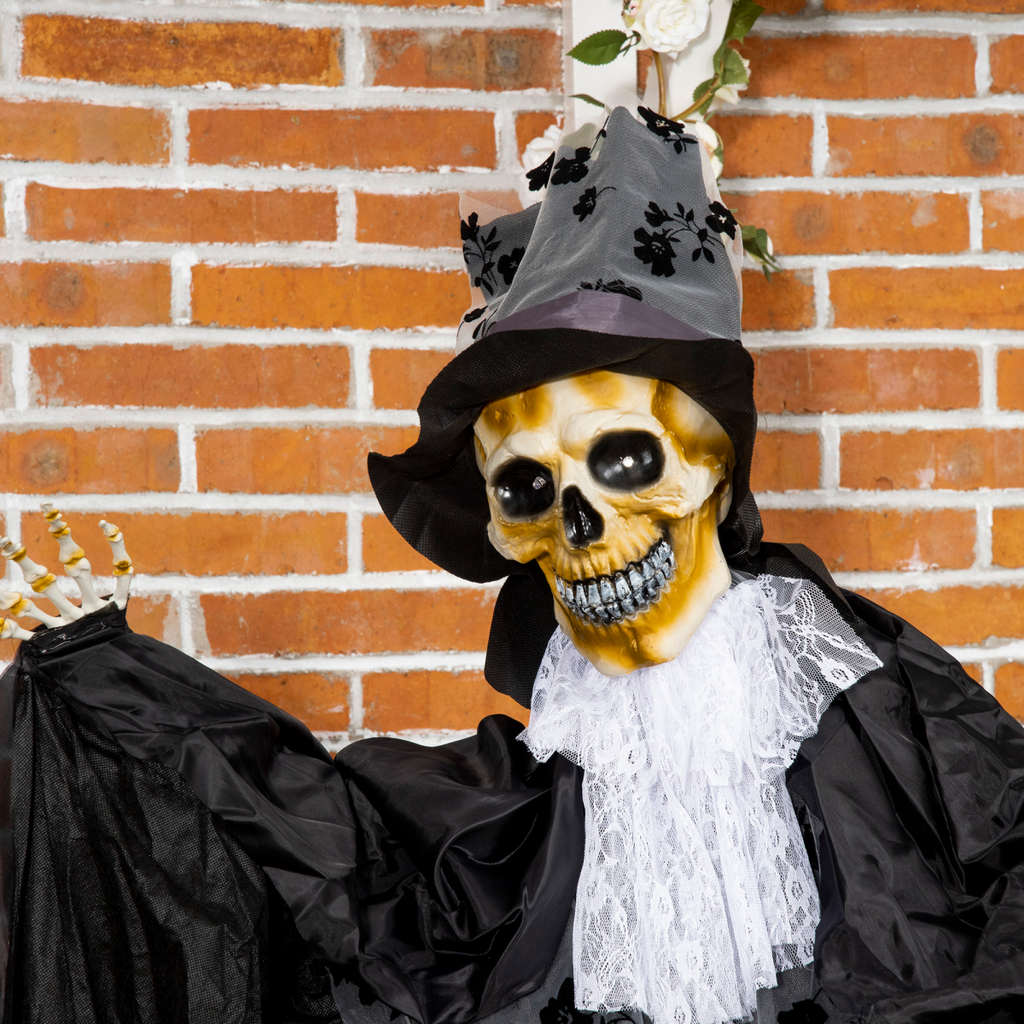 Outsunny 189cm Animated Prop Ghost Bridegroom, Indoor Halloween Decorations