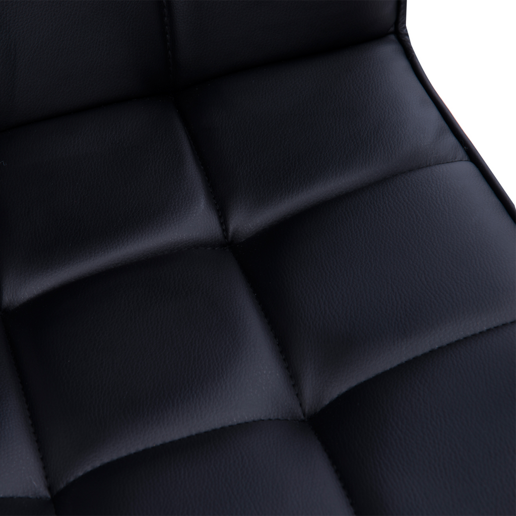 Mid Back PU Leather Home Office Chair Swivel Desk Chair with Arm, Wheel, Black