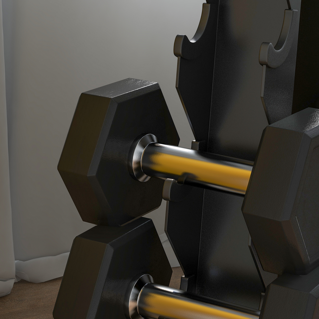 SPORTNOW Five-Tier Weight Tree, Steel Dumbbell Rack for Home Gym Exercise
