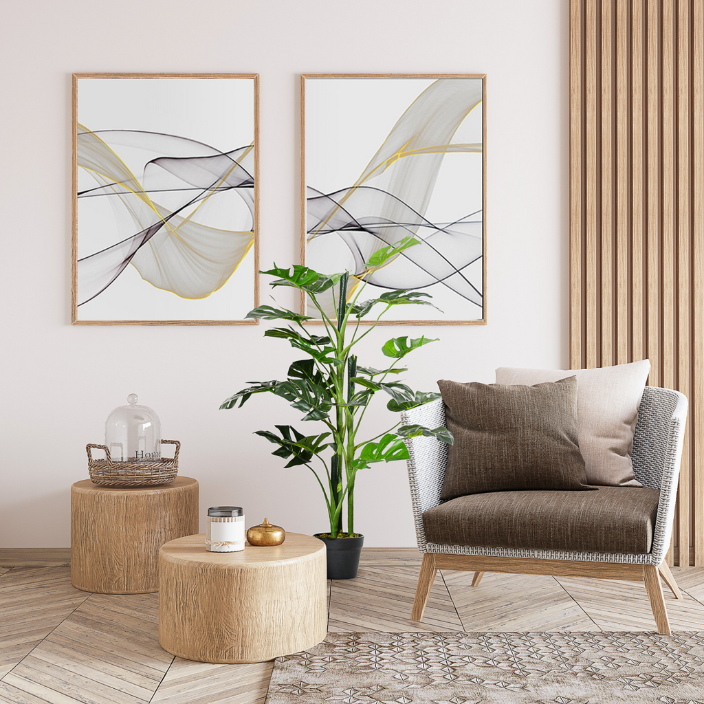 Artificial Monstera Tree  21 Leaves Palm Tree for Indoor Outdoor 1m