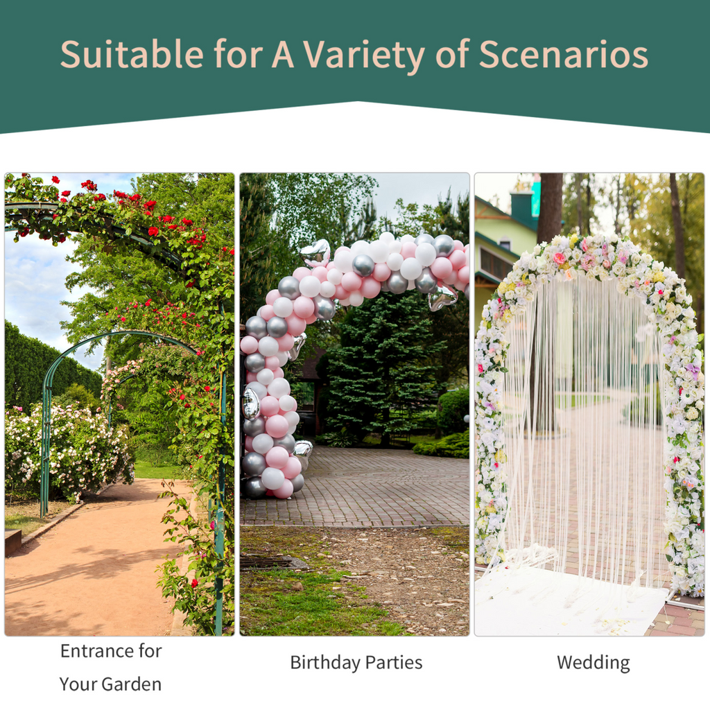 Outsunny Garden Arch, 226H cm, Metal Frame