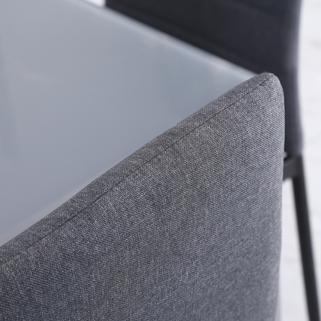 High Back Dining Chairs Upholstered Linen-Touch Fabric Accent Chairs Set of 4