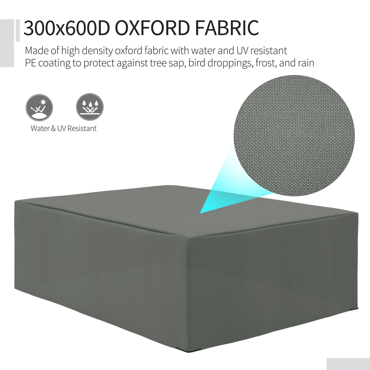 275x205cm Garden Furniture Cover Water UV Resistant Oxford Fabric