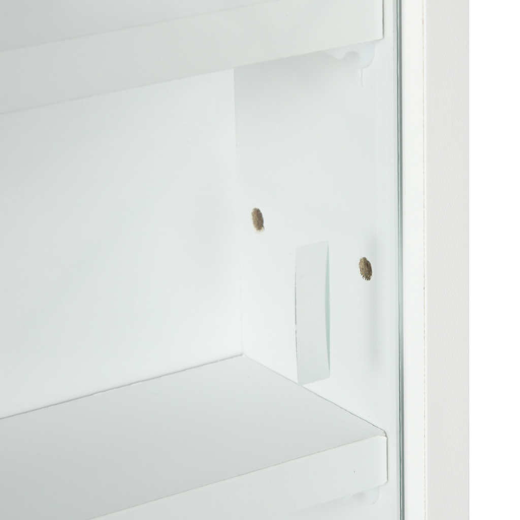 5-Tier Wall Display Shelf Unit Cabinet w/ Shelves Glass Doors White