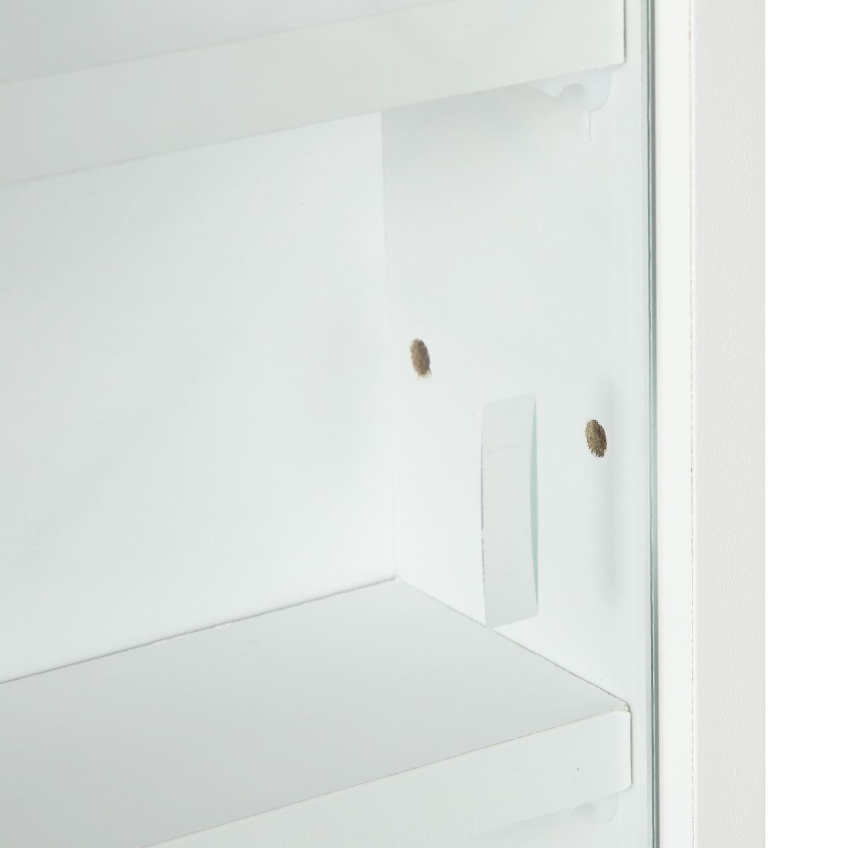 5-Tier Wall Display Shelf Unit Cabinet w/ Shelves Glass Doors White