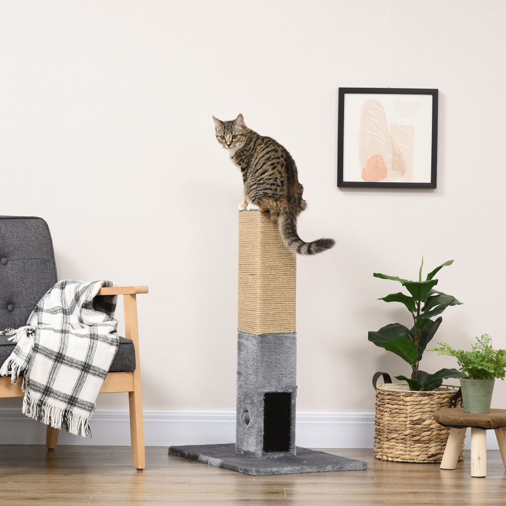 Cat Scratching Post 79cm Scratcher Climber Cat Tree Activity Centre - Grey