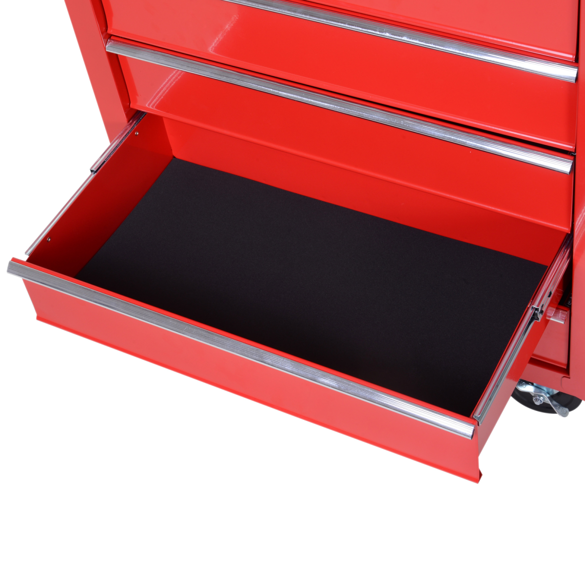 Roller Tool Cabinet Storage Box 5 Drawers Wheels Caster Garage Workshop Red
