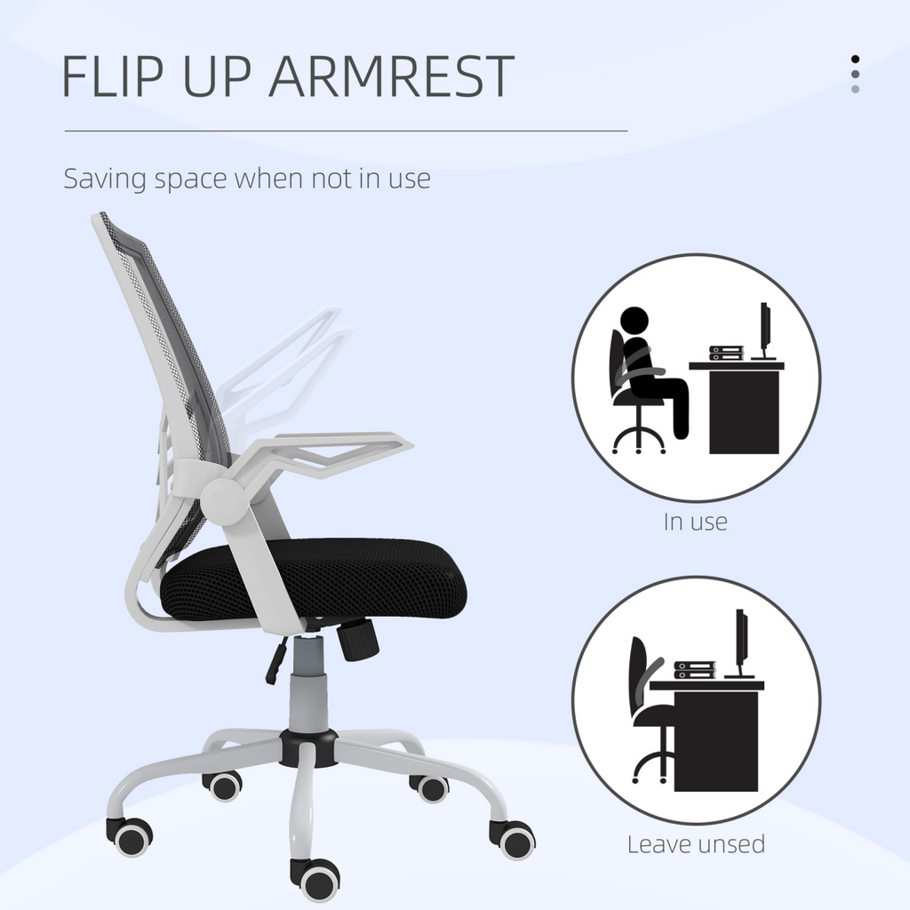 Vinsetto Mesh Swivel Office Chair Task Computer Chair with Lumbar Support, Black