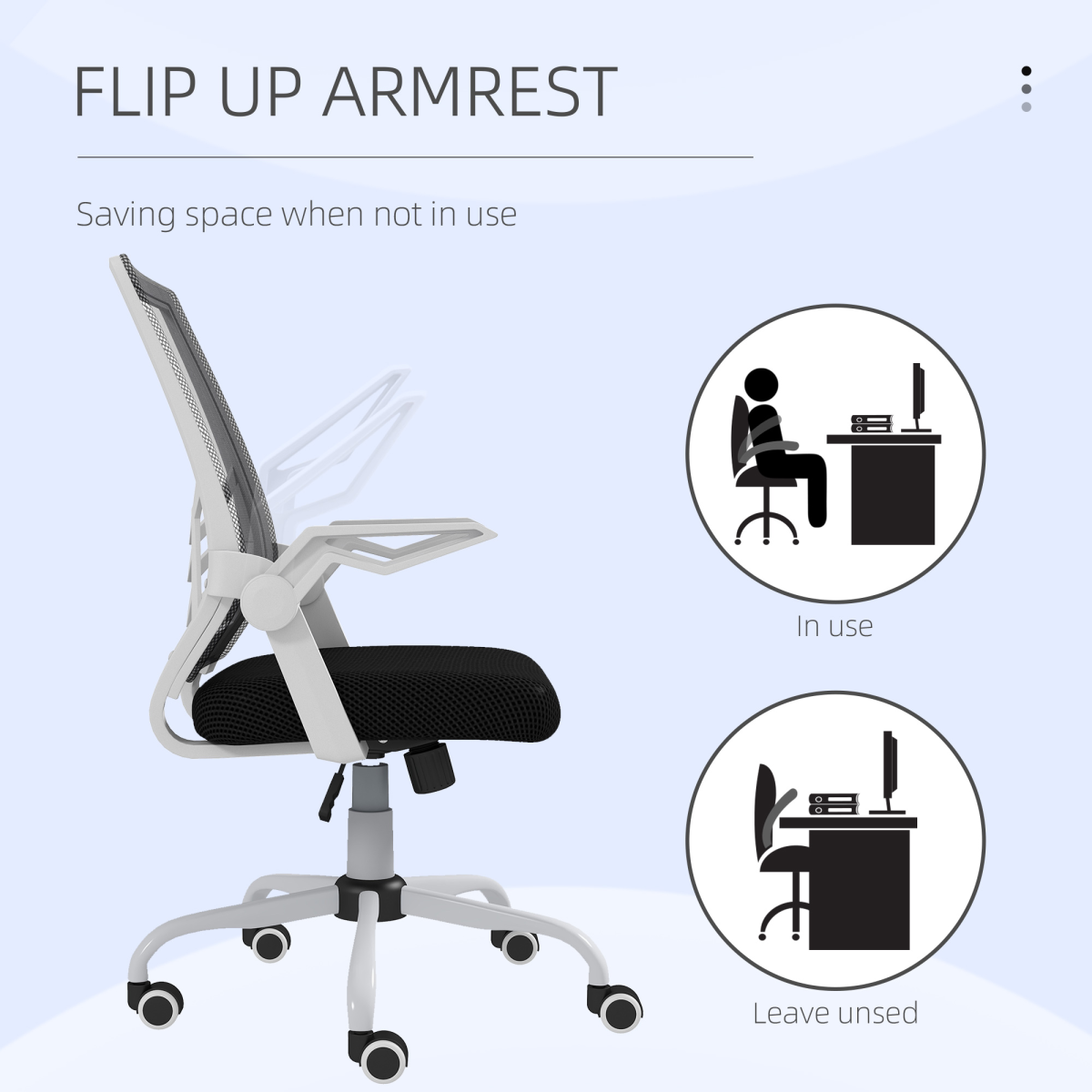 Vinsetto Mesh Swivel Office Chair Task Computer Chair with Lumbar Support, Black