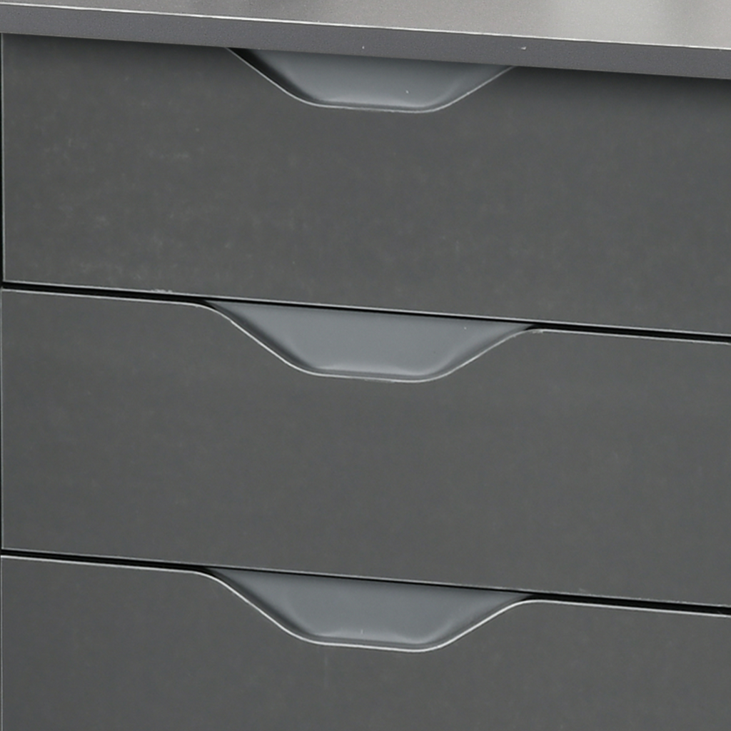 Computer Desk with Drawers, Workstation Grey