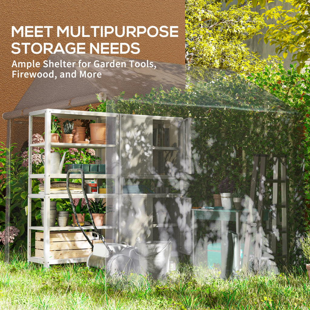 Outsunny 6.5' x 6.5' x 6.5' Temporary Garden Shed Storage Tent, Grey